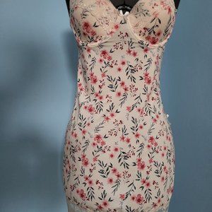 Laura Ashly size large form fitting lingerie pink with a floral accent